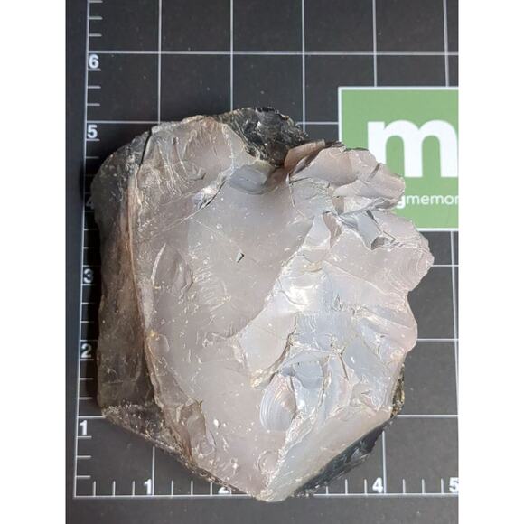 Black Gray Art Glass Cullet Layered Multicolor Slag #5XL199 - Picture 6 of 6